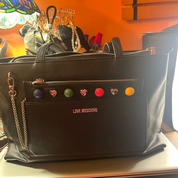 Love Moschino Handbags - Love Moschino Black Leather shoulder bag Tote and wallet